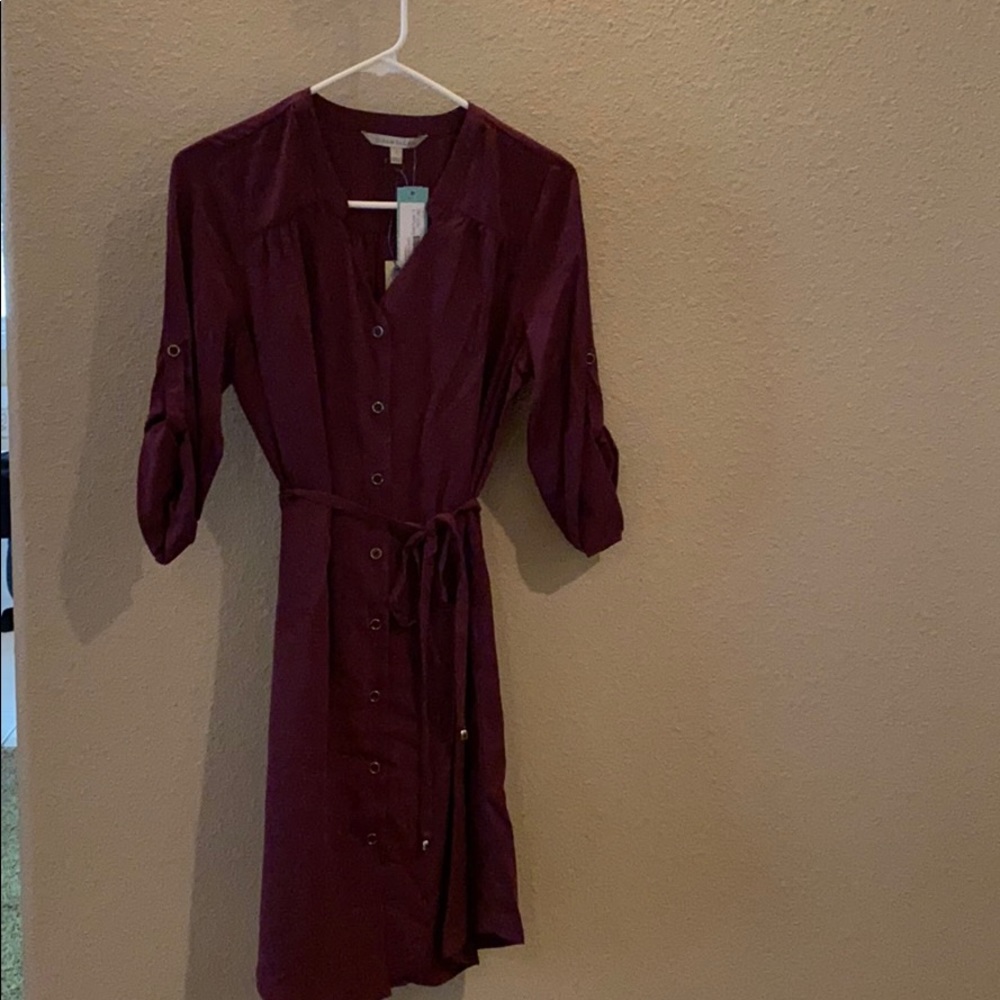 Belted shirt dress